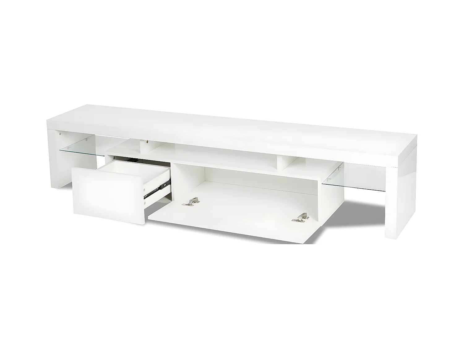 TV-Möbel lackiert mit LED "Tina"  - 187,5 x 34 x 38 cm - Weiß