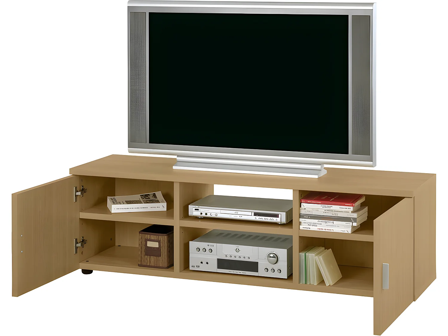 Meuble TV 150 cm 65 Pouces Maxi 2 Portes - Coloris: Chêne Naturel