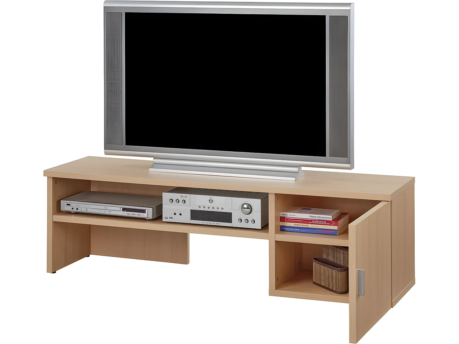 Meuble TV 150 cm 65 Pouces Maxi 1 Porte - Coloris: Hêtre