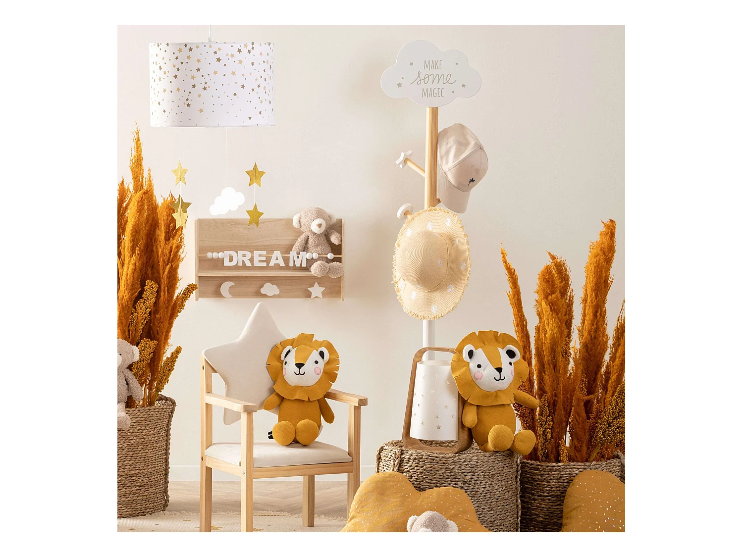 Porte-manteau Nuage Blanc en Bois pour chambre d'enfant