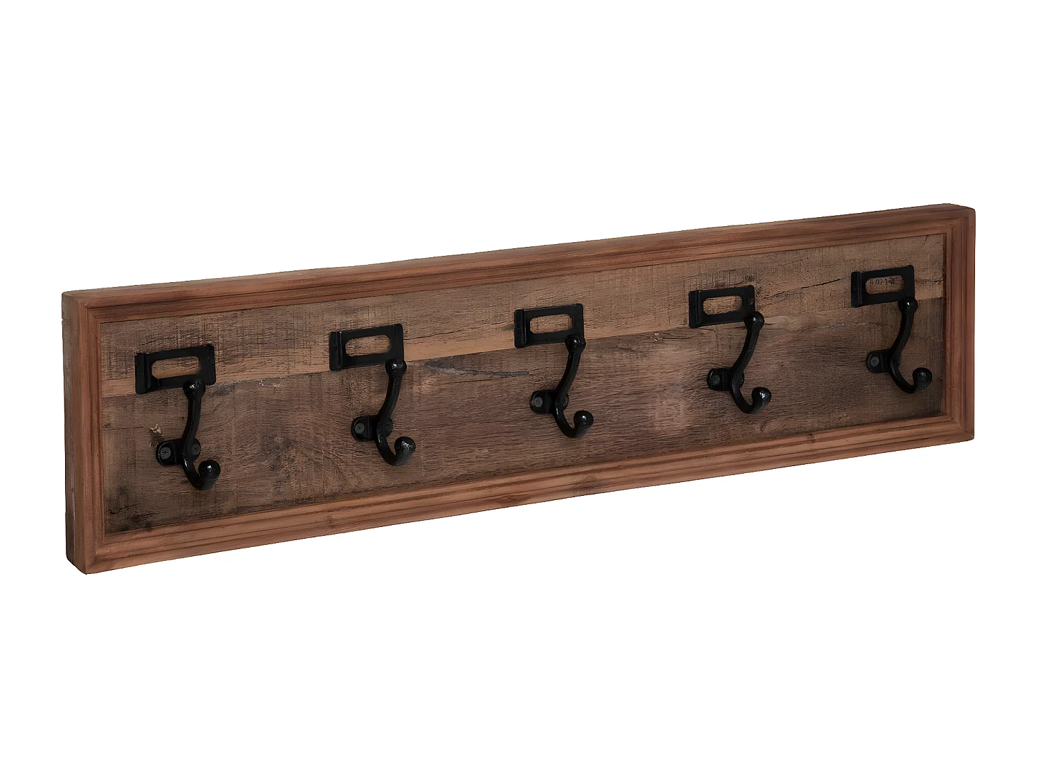Patère en Bois de Manguier 5 Crochets en métal 82 x 20 cm