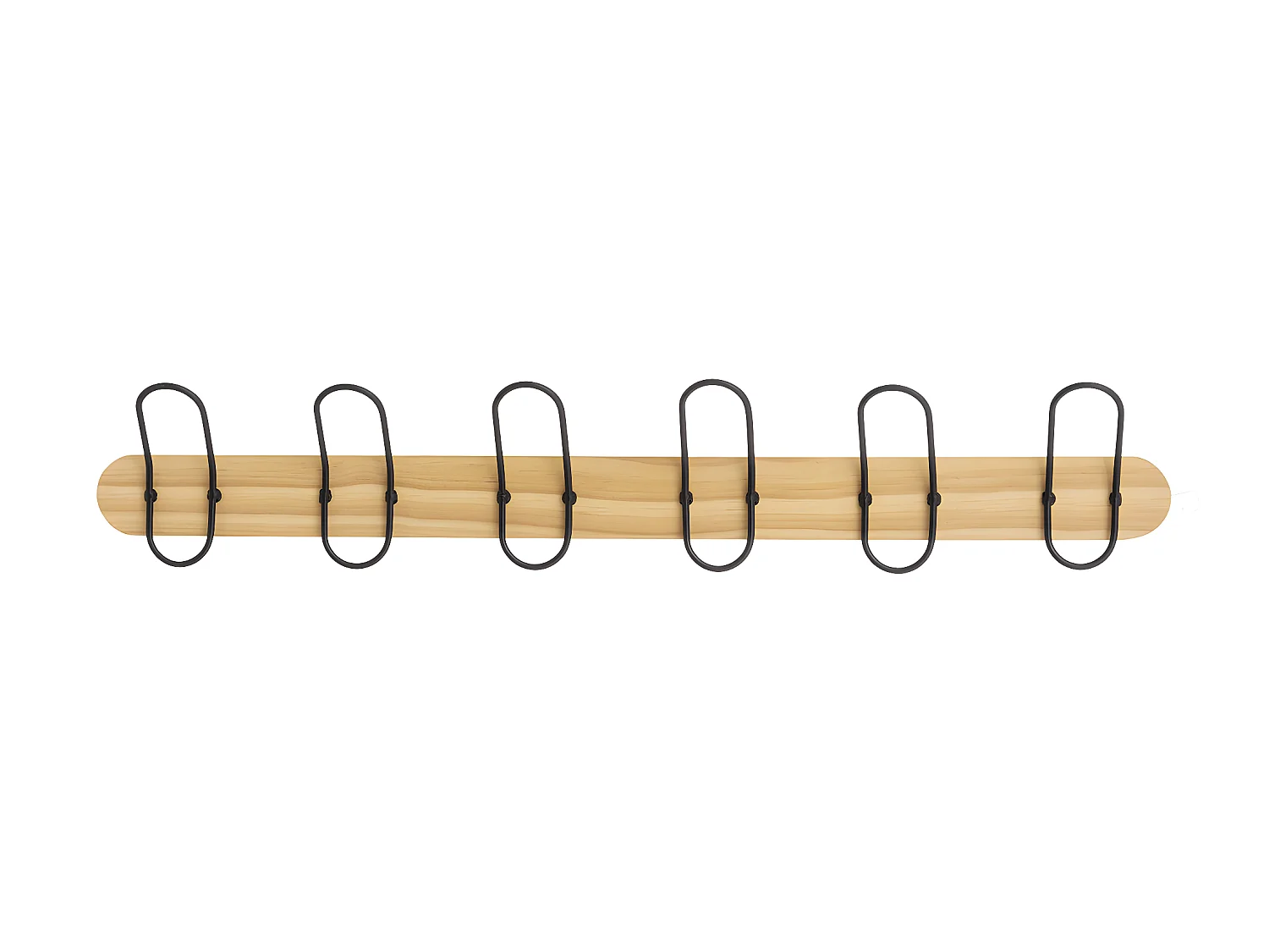 Patère 6 crochets en Bois et Métal L 77 cm