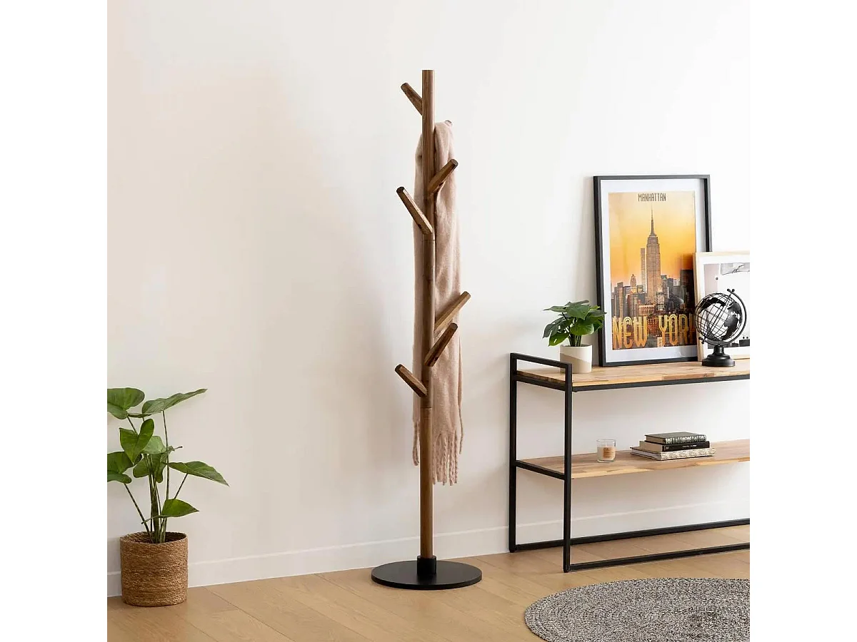 Porte-manteaux en Bois 7 patères H 178 cm