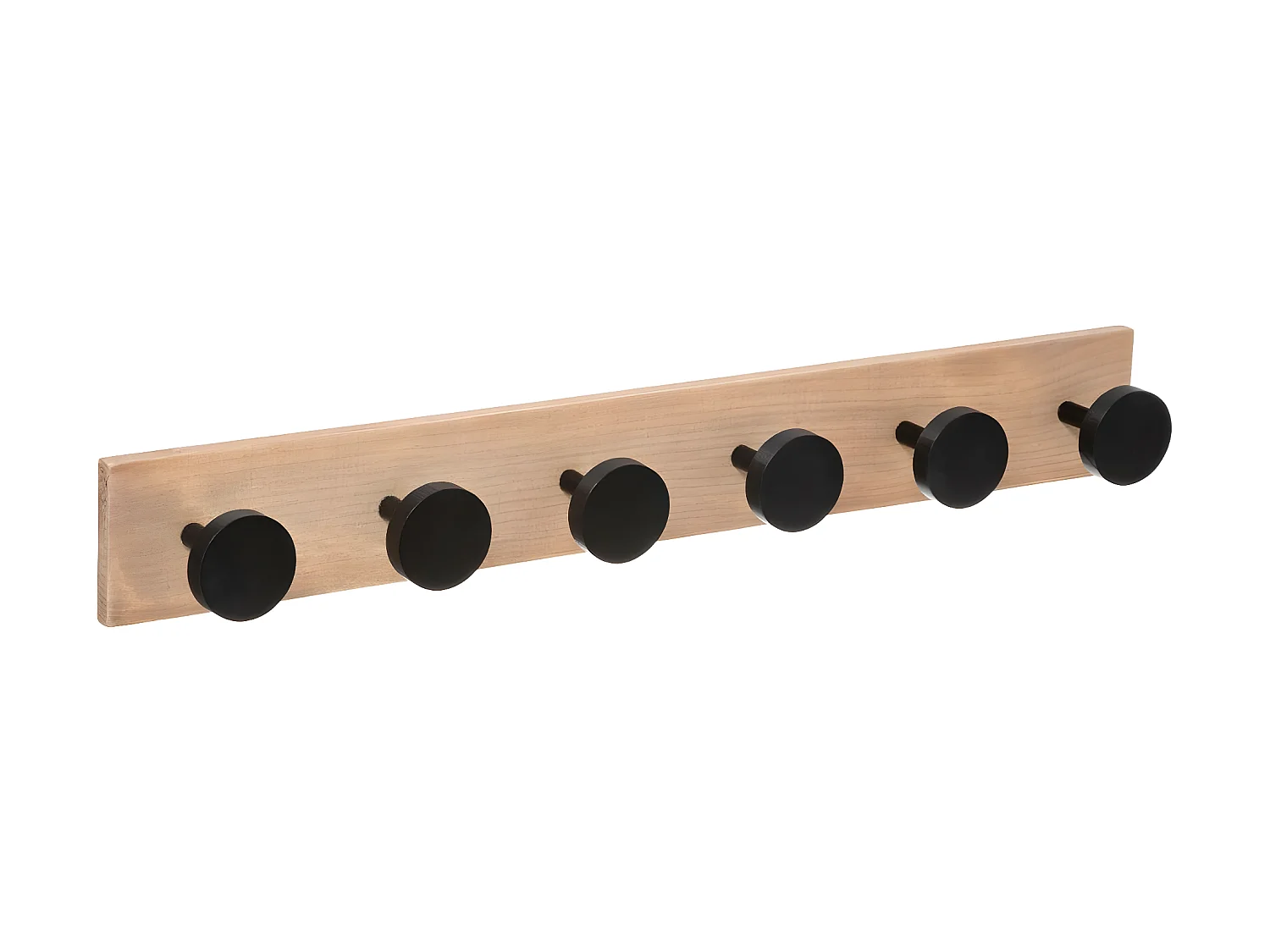 Patère en Bois 6 Têtes Noir en bois