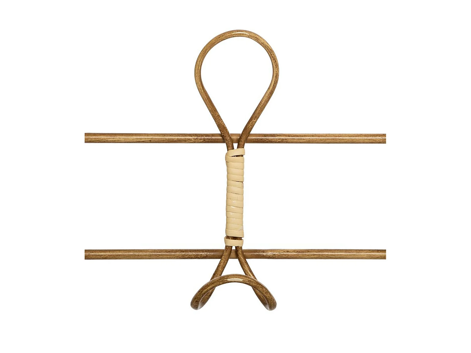 Wandhaken mit 5 Haken aus Rattan und Metall 76.3 x 22.5 cm