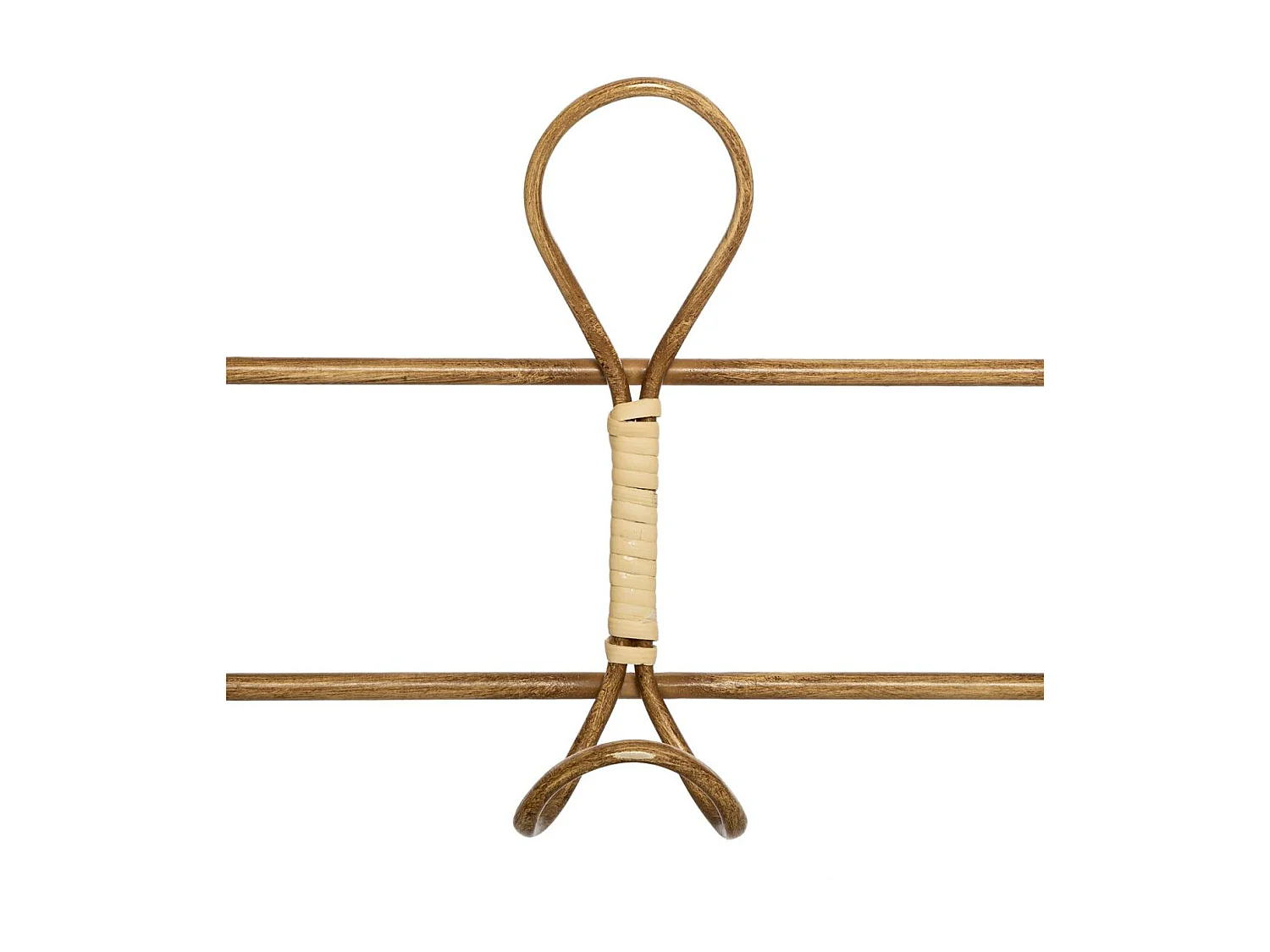 Wandhaken mit 5 Haken aus Rattan und Metall 76.3 x 22.5 cm