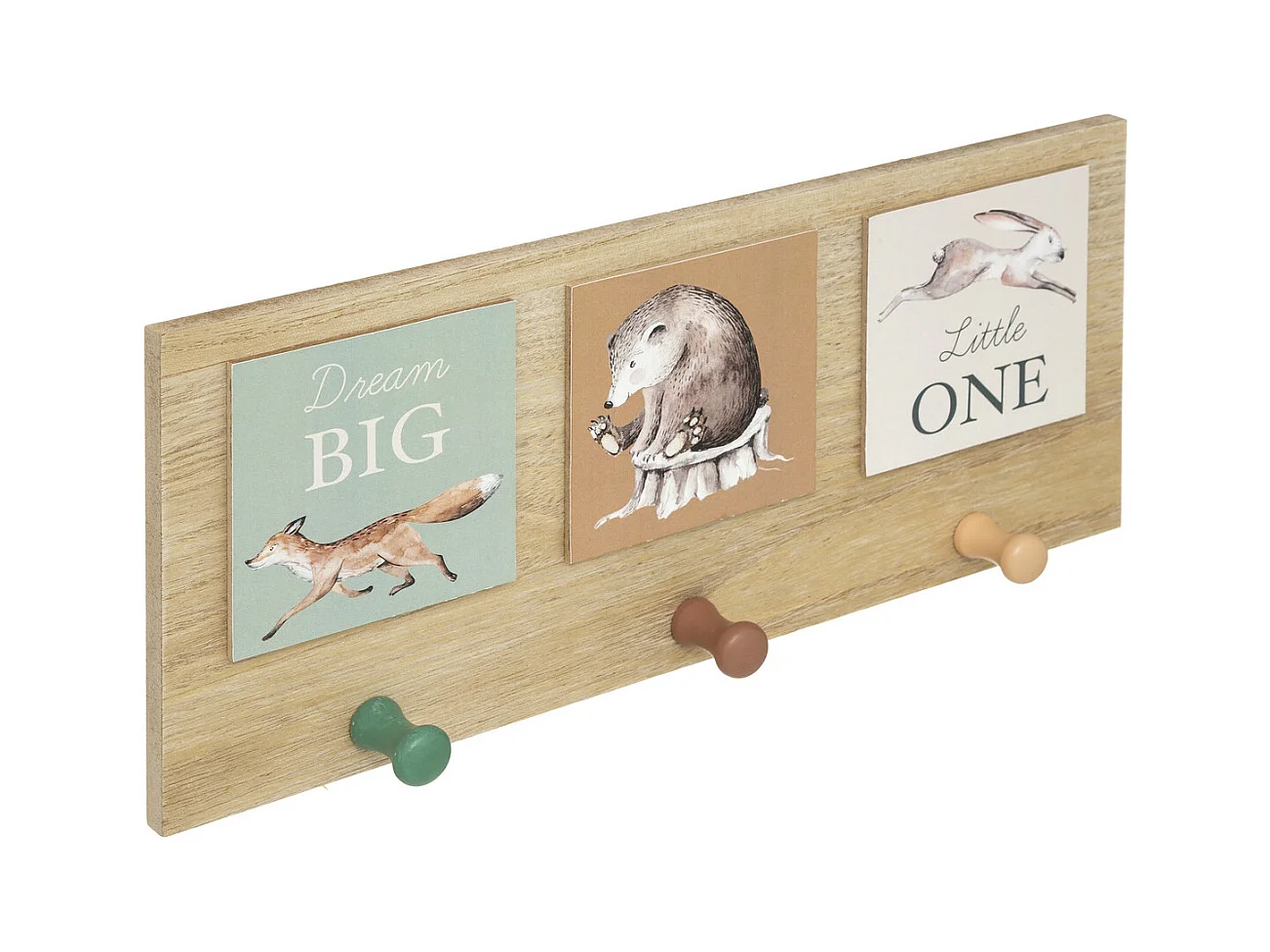 Patère déco Forêt 3 Crochets en Bois 34 x 15 cm