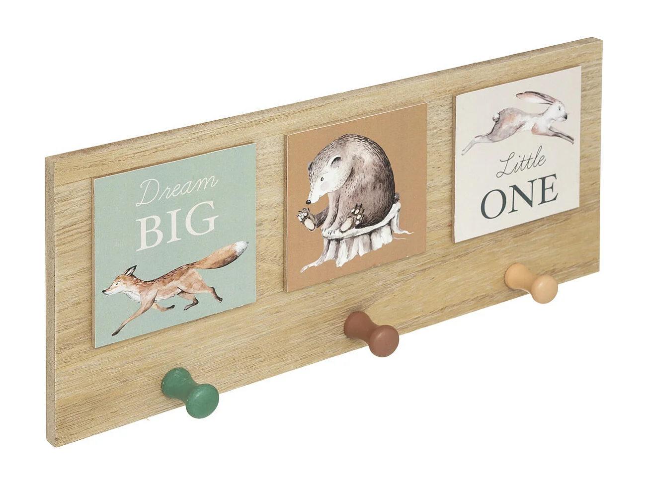 Patère déco Forêt 3 Crochets en Bois 34 x 15 cm
