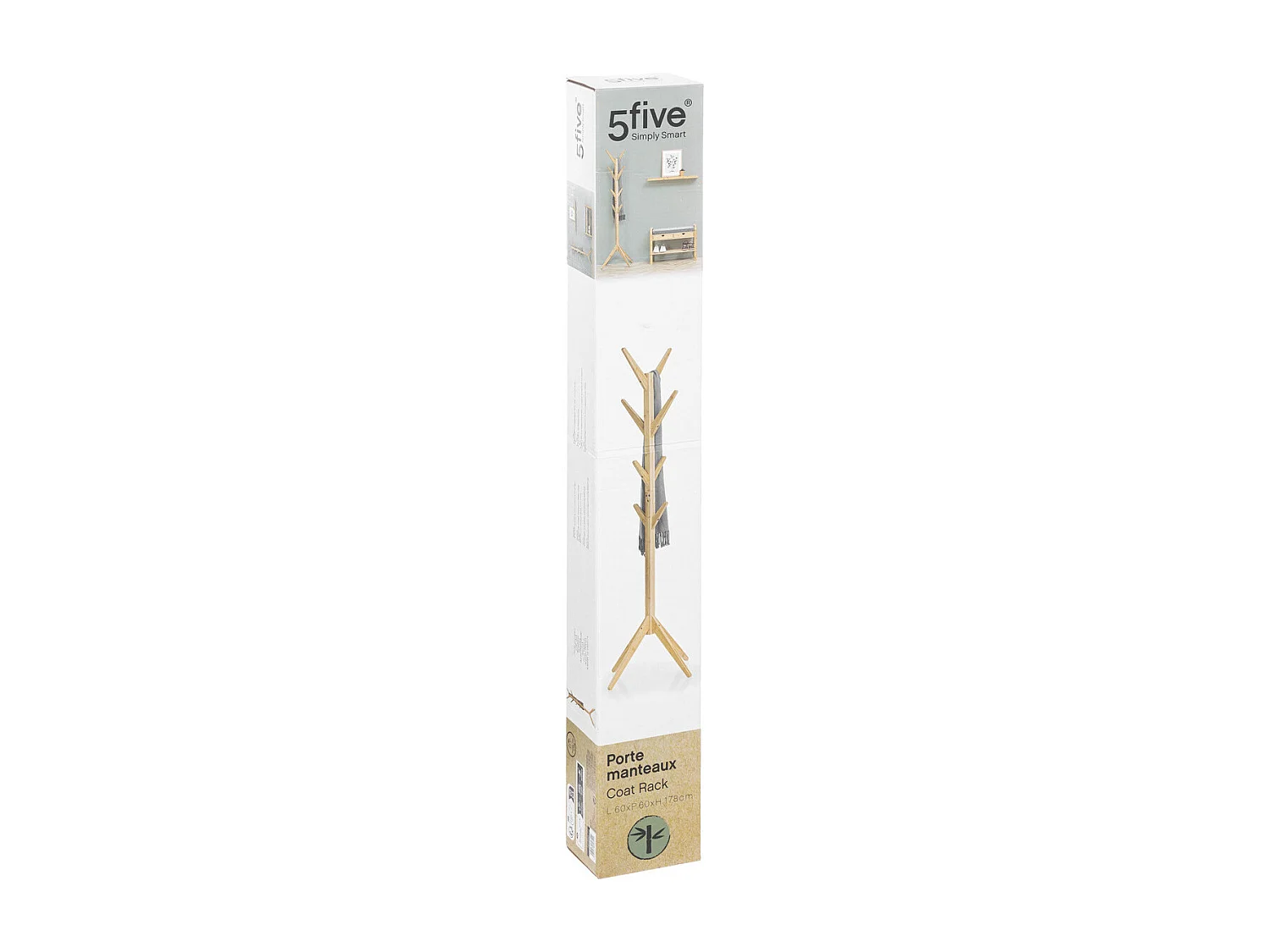 Porte-manteaux 8 Patères en Bambou H 178 cm