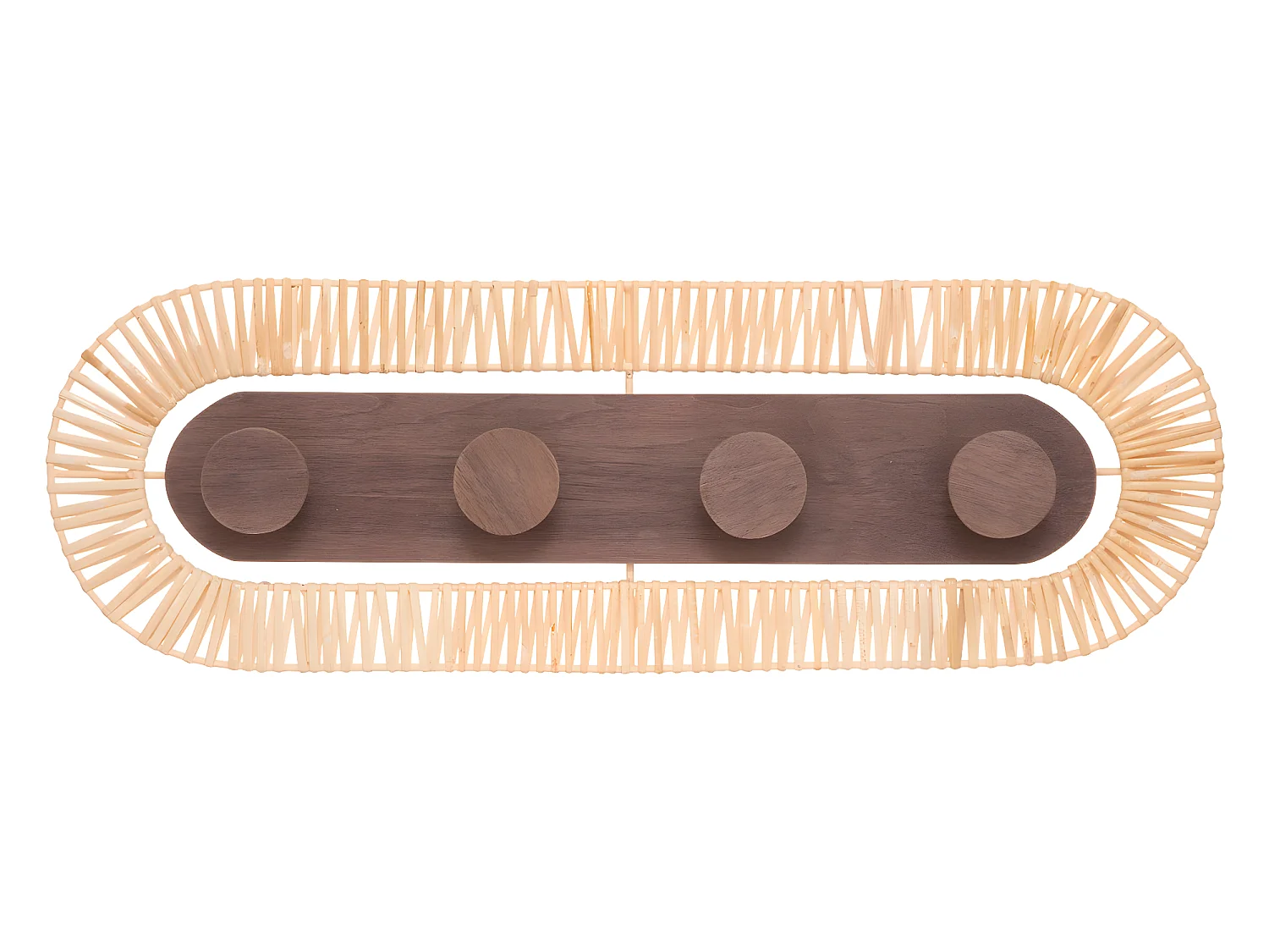 Patère en Rotin 4 crochets L 76 cm