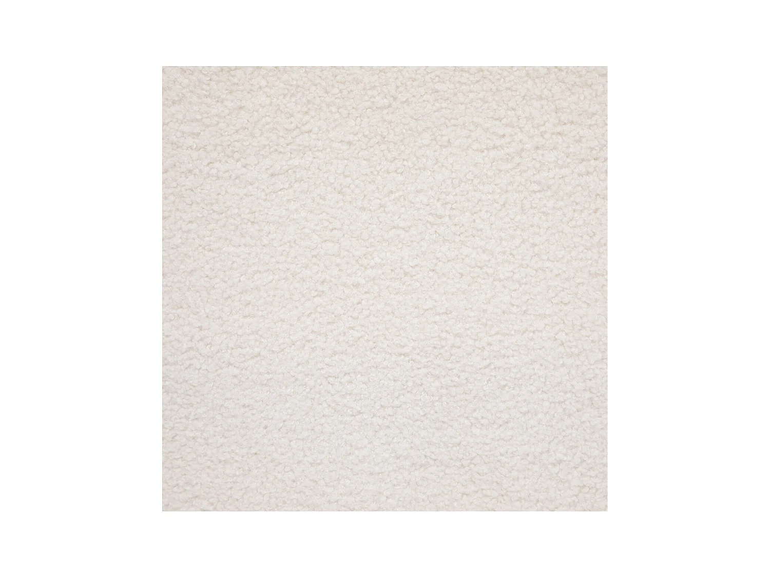 Chaise de table tissu blanc à bouclettes et pieds en métal aspect Bois