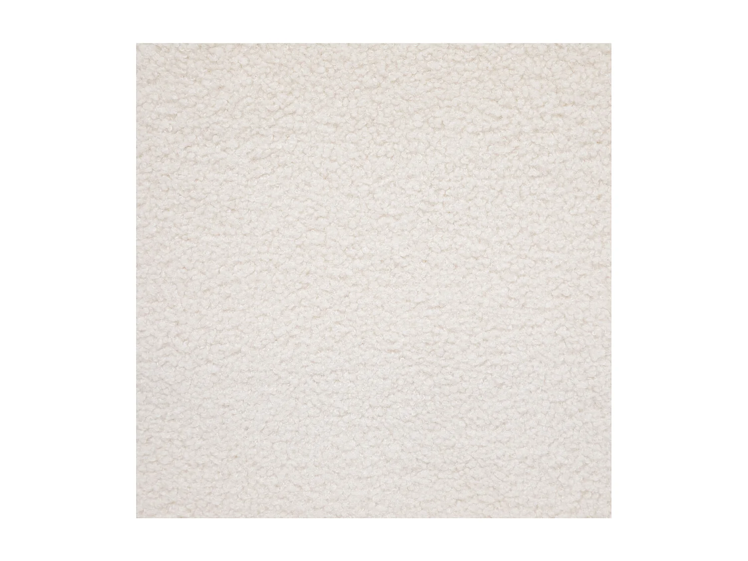 Chaise de table tissu blanc à bouclettes et pieds en métal aspect Bois