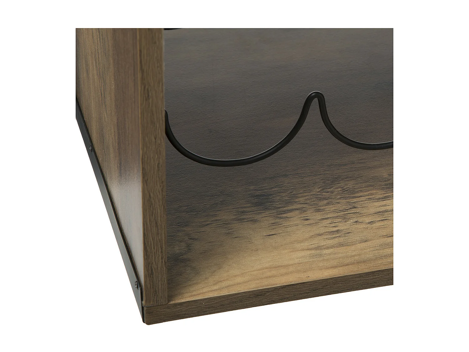 Quadratischer Flaschenhalter im Industriestil aus Holz 31x31 cm