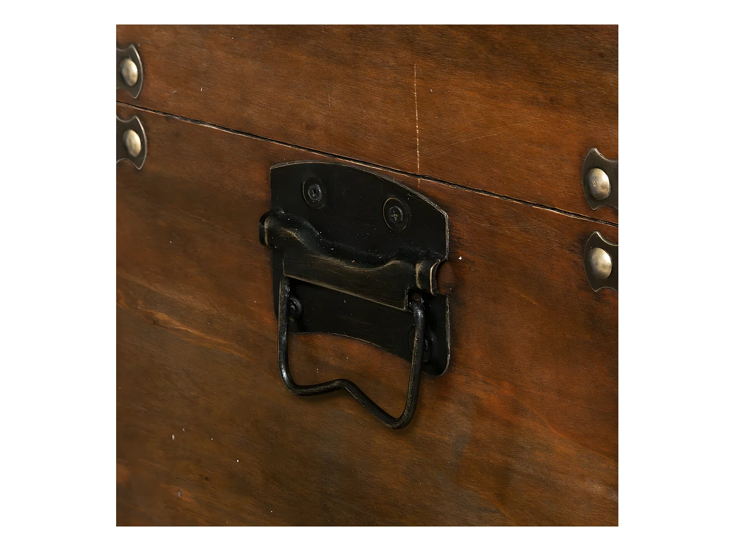 Coffre mini Bar rétro en bois 6 cases à bouteilles H 58.5 cm