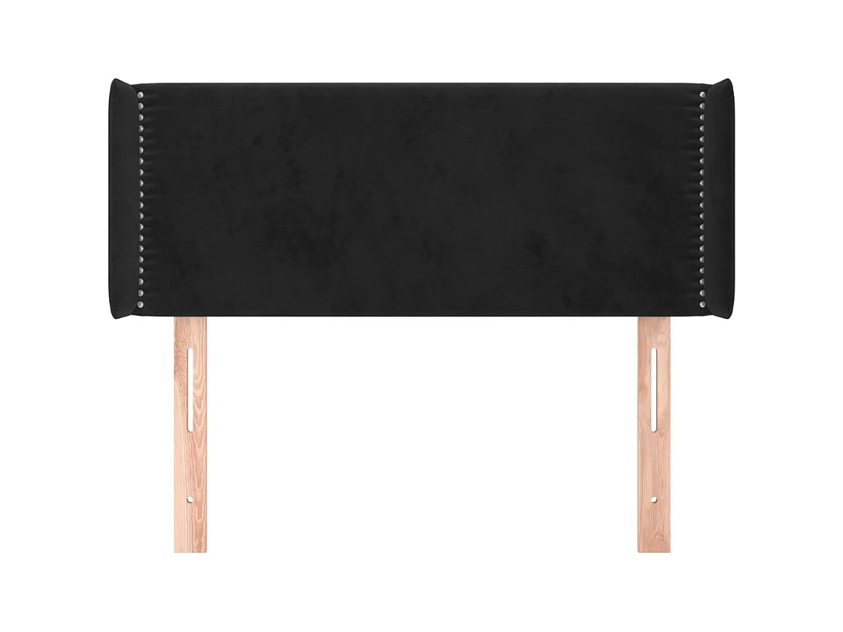 Hoofdbord met vleugels Zwart 93x16x78/88 cm Fluweel