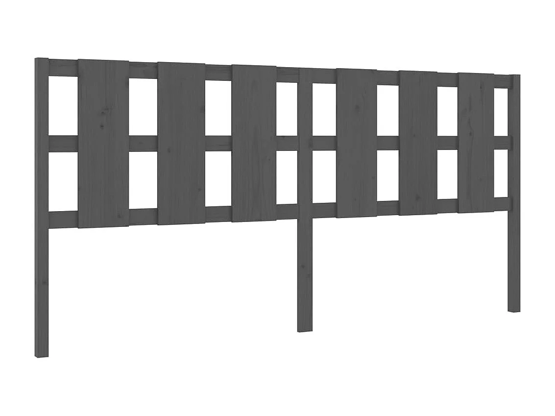 Tête de lit Gris 205,5x4x100 cm Bois massif de pin