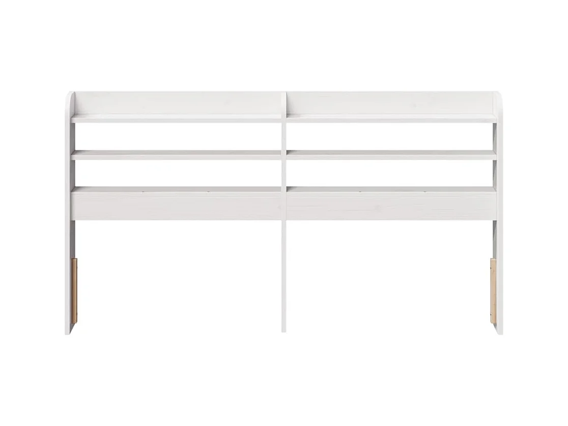 Wit hoofdbord met planken 140 cm massief grenenhout