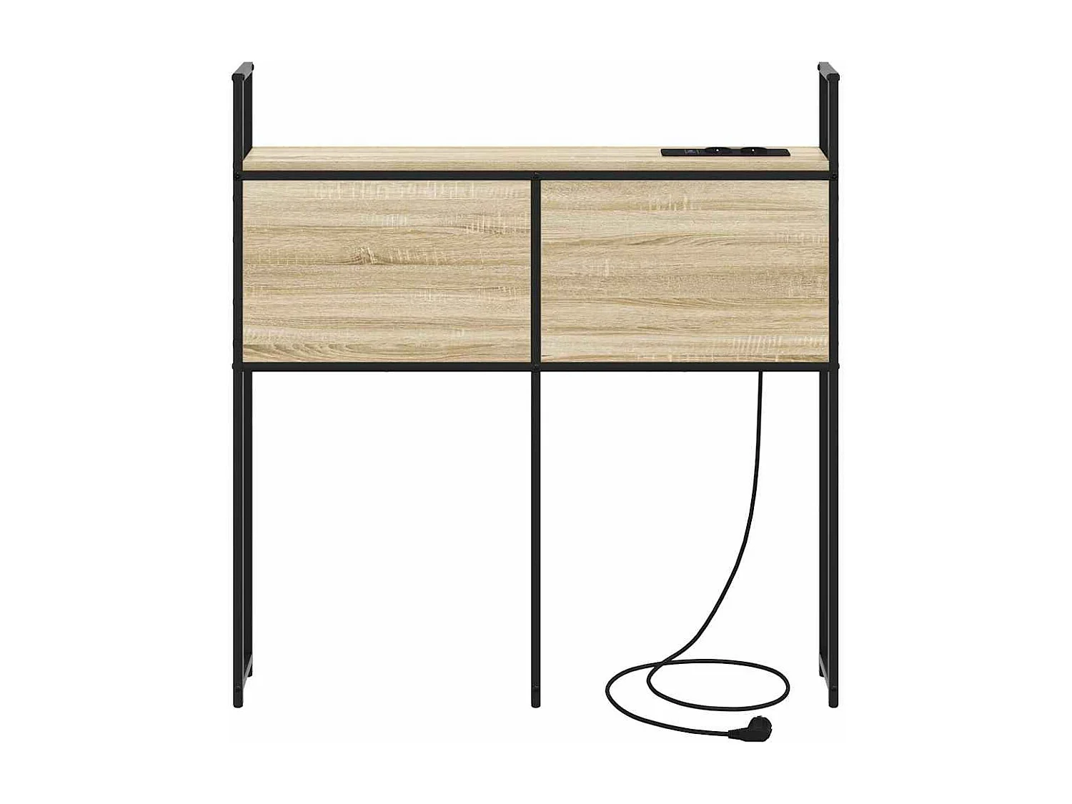 Headboard de Rangement avec Station de Charge Chêne sonoma