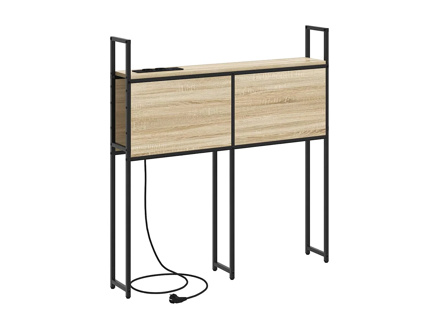 Headboard de Rangement avec Station de Charge Chêne sonoma