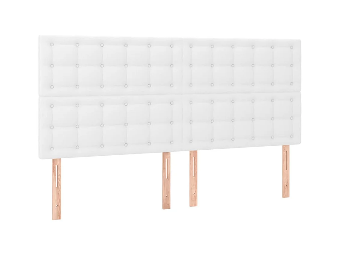 LED Hoofdbord Wit 200x5x118/128 cm Kunstleer