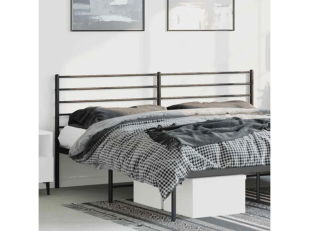 Tête de lit métal noir 193 cm