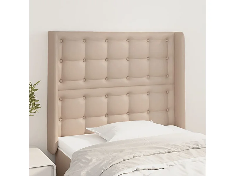 Testiera con orecchie Cappuccino 103x16x118/128 cm