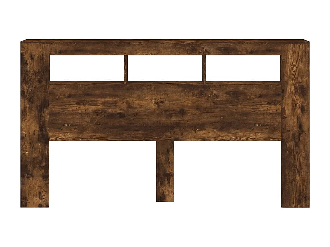 Cabecero LED roble ahumado 180x18,5x103,5cm madera de ingeniería