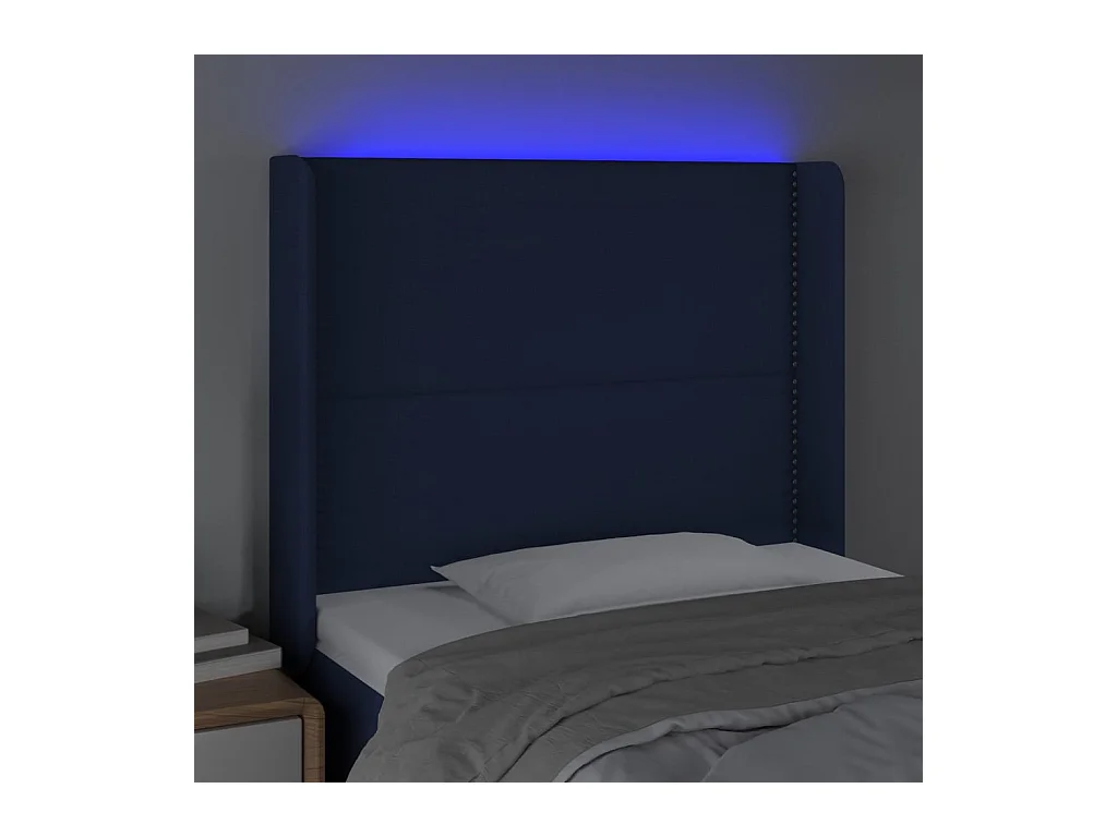 Blauw LED hoofdbord 103x16x118/128 cm Stof
