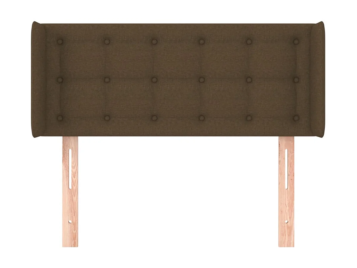 Tête de lit avec oreilles Marron Foncé 103x16x78/88 cm Tissu