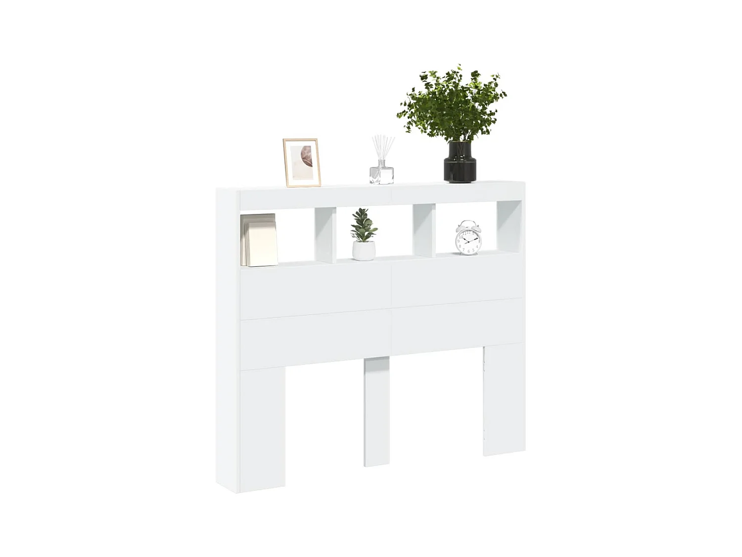 Hoofdbord kledingkast met witte LED 120x17x102 cm