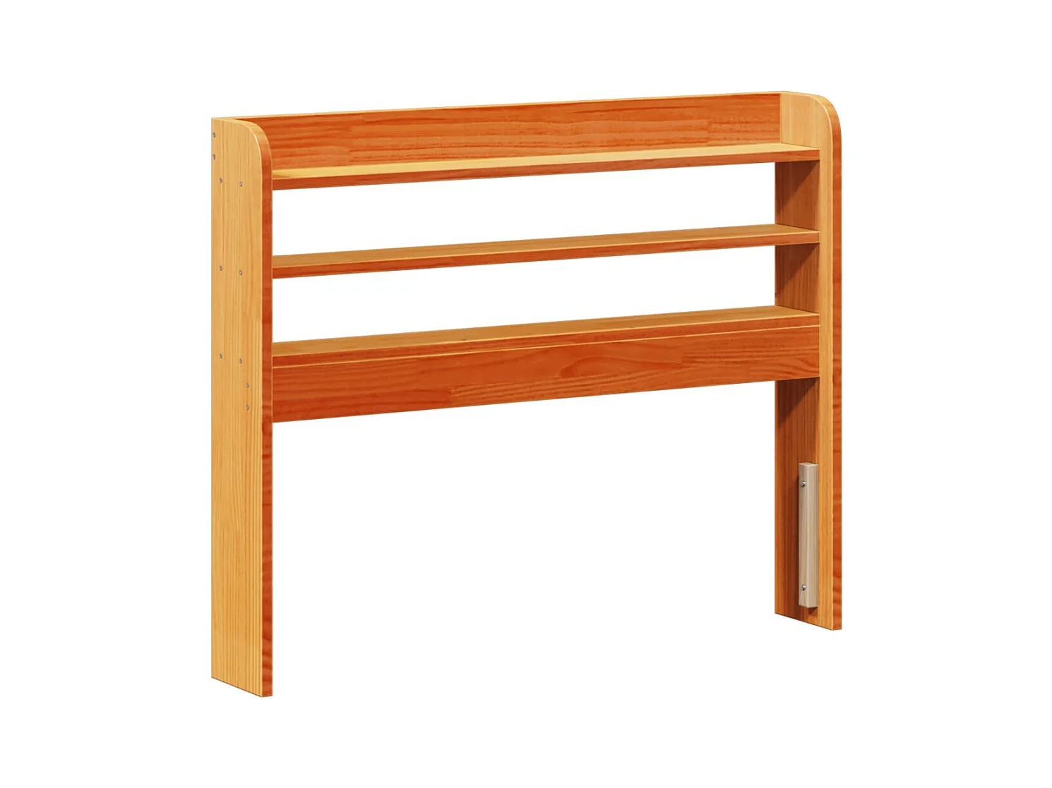 Testiera con ripiani, cera marrone, 100 cm, legno massello di pino