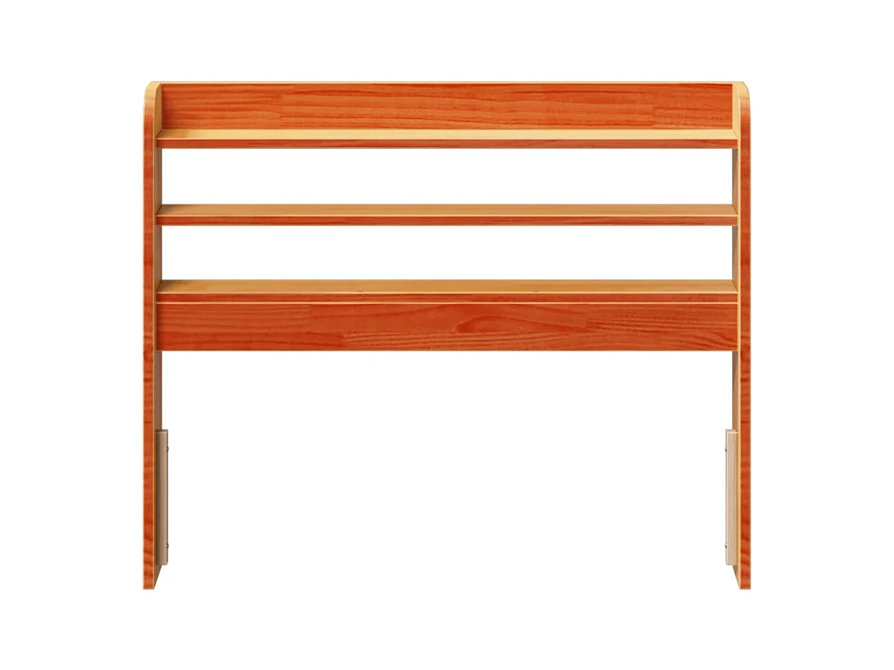 Testiera con ripiani, cera marrone, 100 cm, legno massello di pino