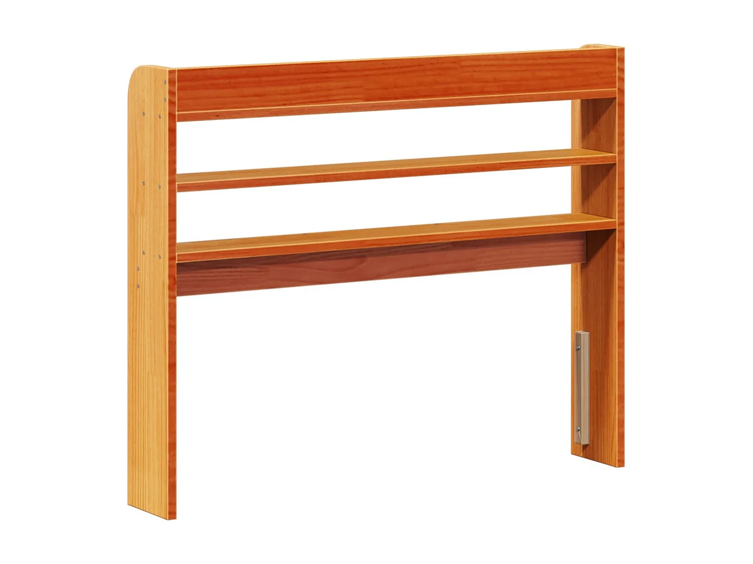 Testiera con ripiani, cera marrone, 100 cm, legno massello di pino