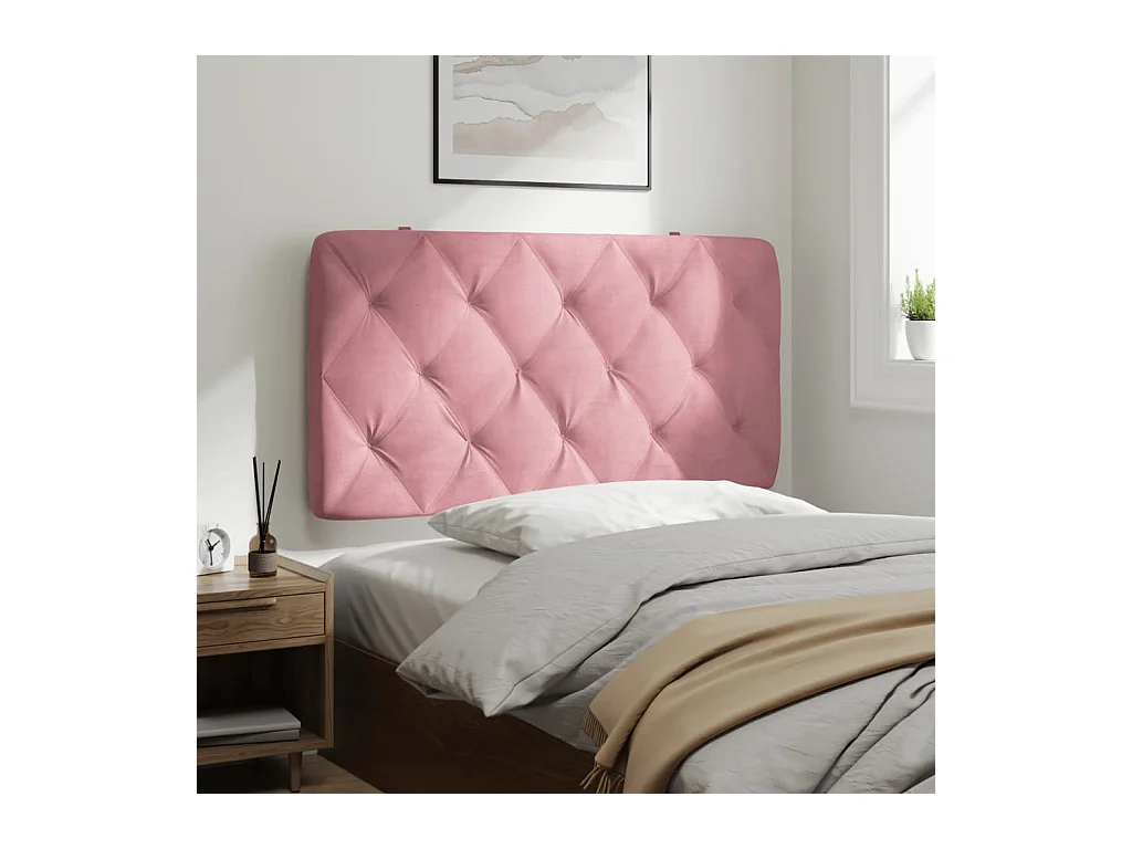 Roze hoofdbordkussen 100 cm fluweel