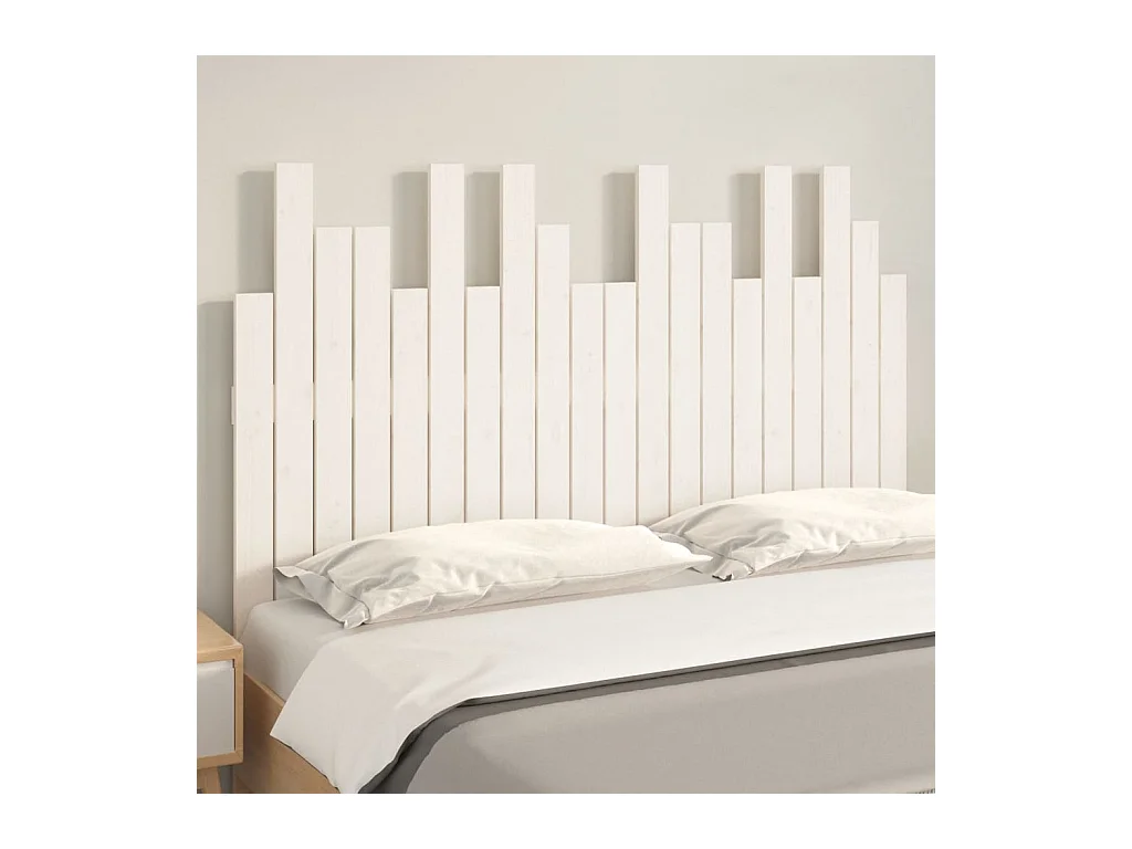 Wandhoofdbord Wit 127,5x3x80 cm Massief grenenhout