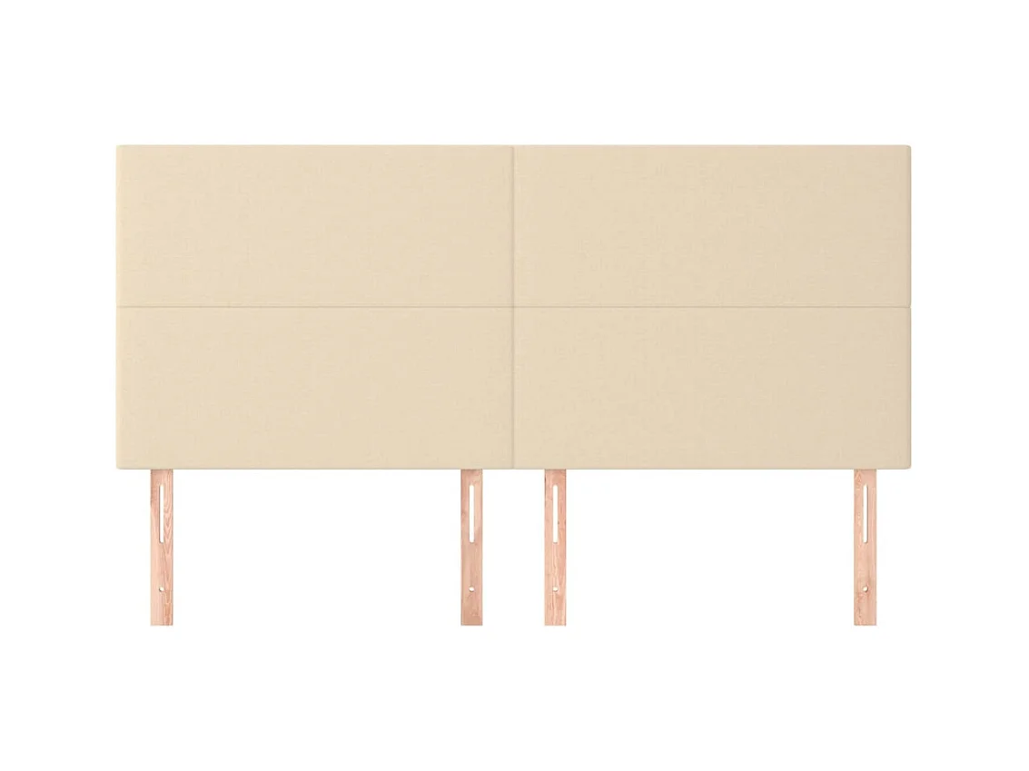 Hoofdborden 4 stuks crème 90x5x78/88 cm stof