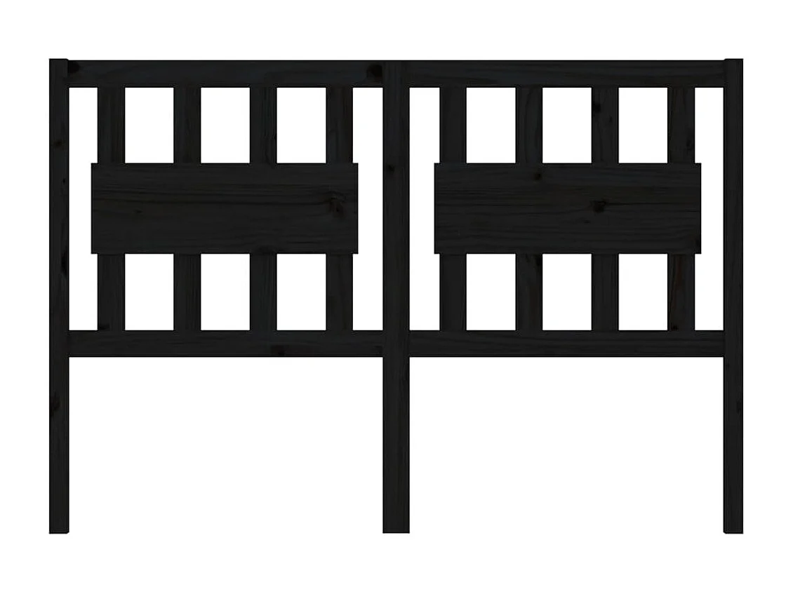 Zwart hoofdbord 145,5x4x100 cm Massief grenenhout