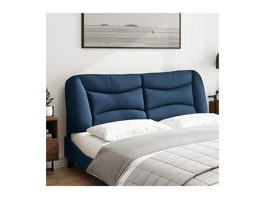 Blauw hoofdbordkussen 160 cm stof