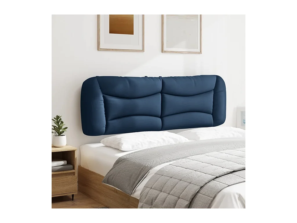 Blauw hoofdbordkussen 160 cm stof