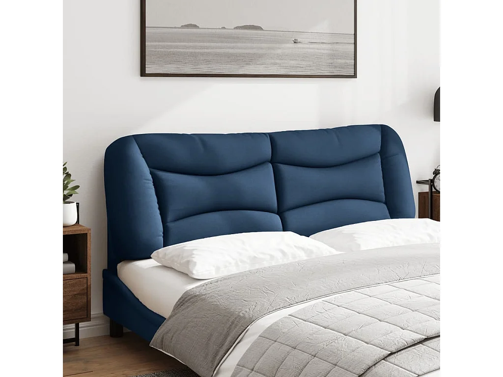 Cuscino testiera blu in tessuto 160 cm