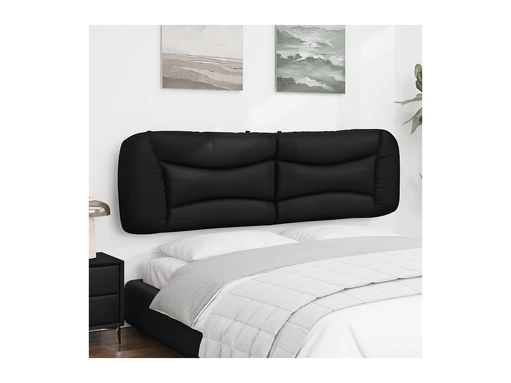 Zwart hoofdbordkussen 180 cm kunstleer