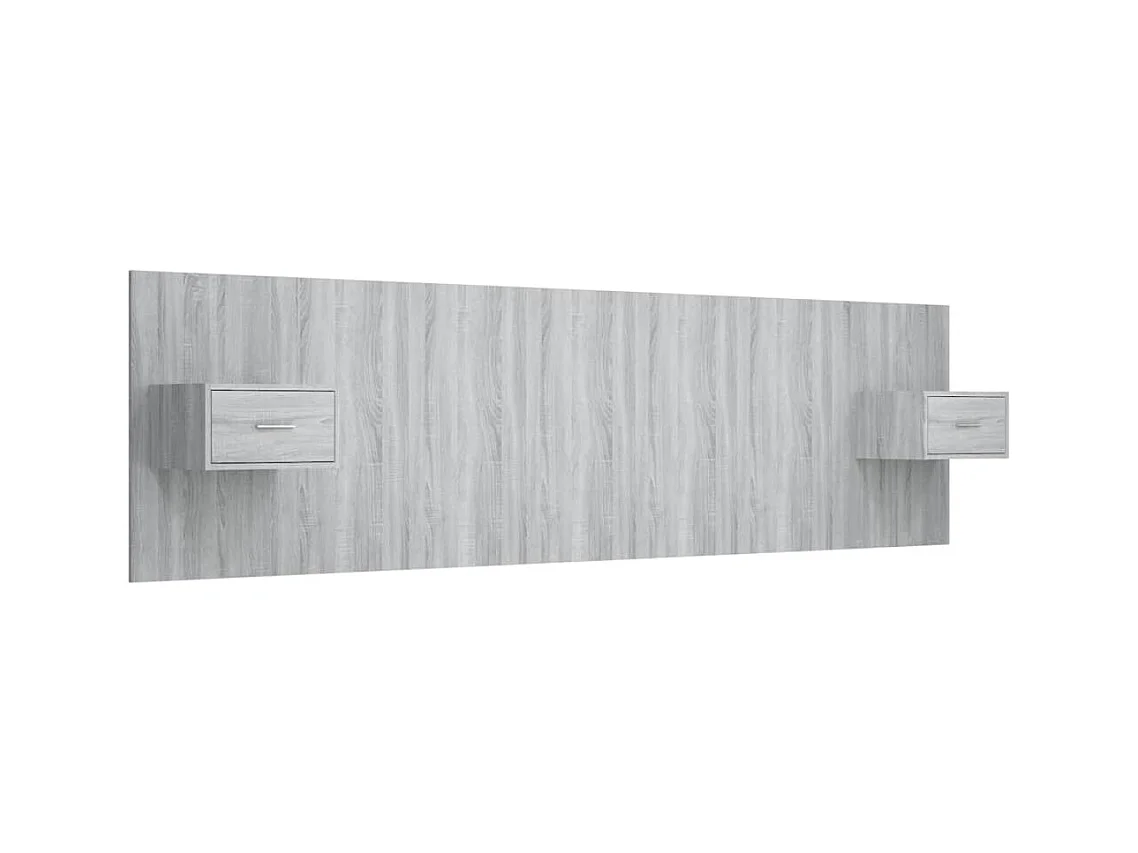 Sonoma Graues Kopfteil aus Holzwerkstoff mit Schränken