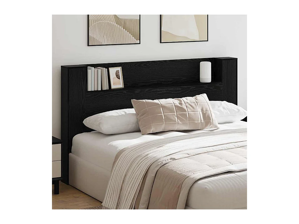 Cabecero de roble negro 180 x 17 x 104,5 cm