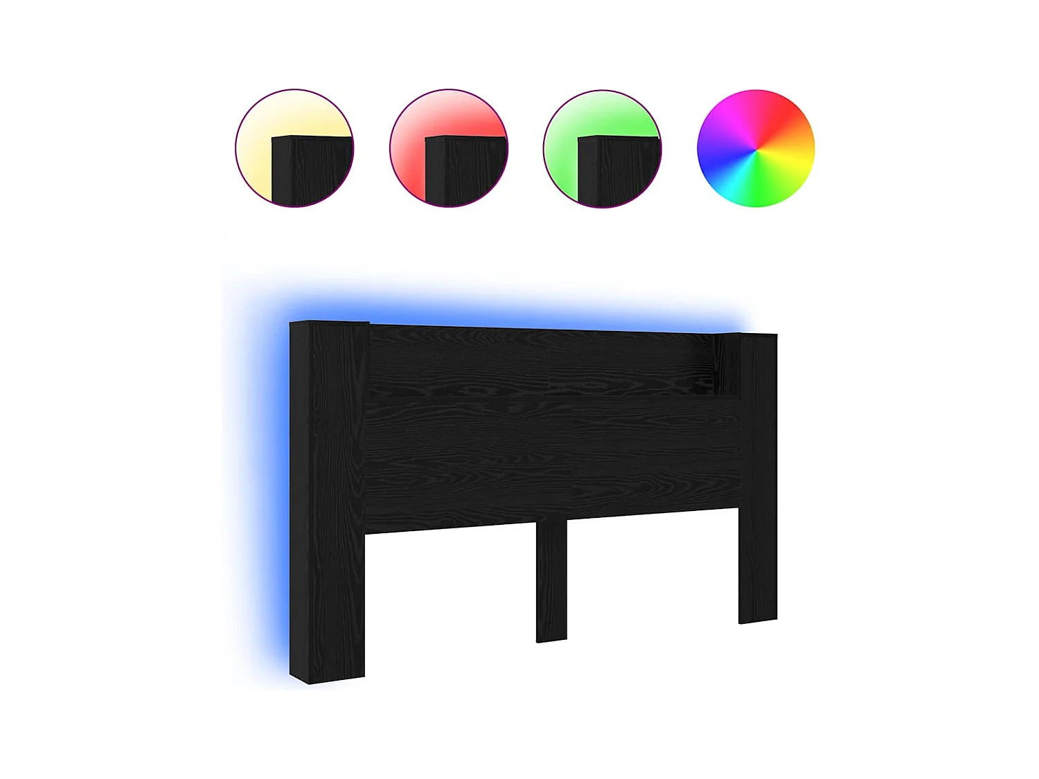 Cabecero de roble negro 180 x 17 x 104,5 cm