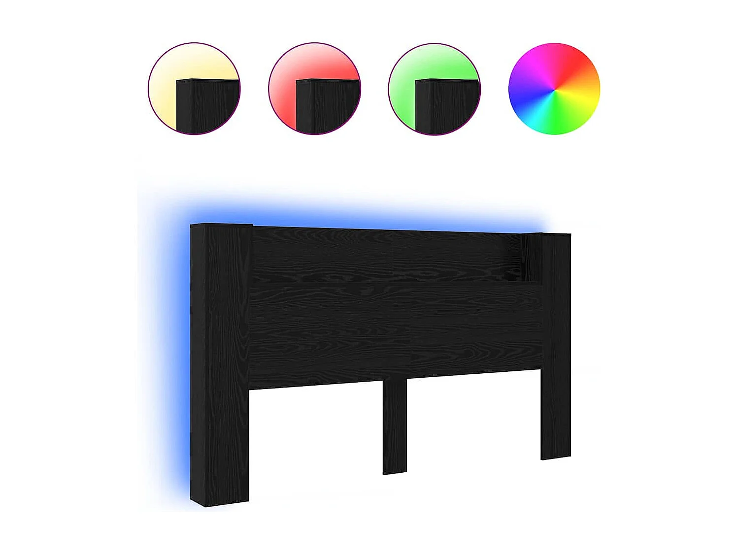 Cabecero de roble negro 180 x 17 x 104,5 cm