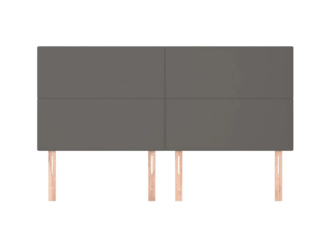 Kopfteile 4 Stk. Grau 80x5x78/88 cm Kunstleder