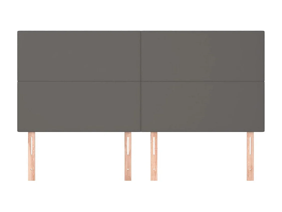 Têtes de lit 4 pcs Gris 80x5x78/88 cm Similicuir