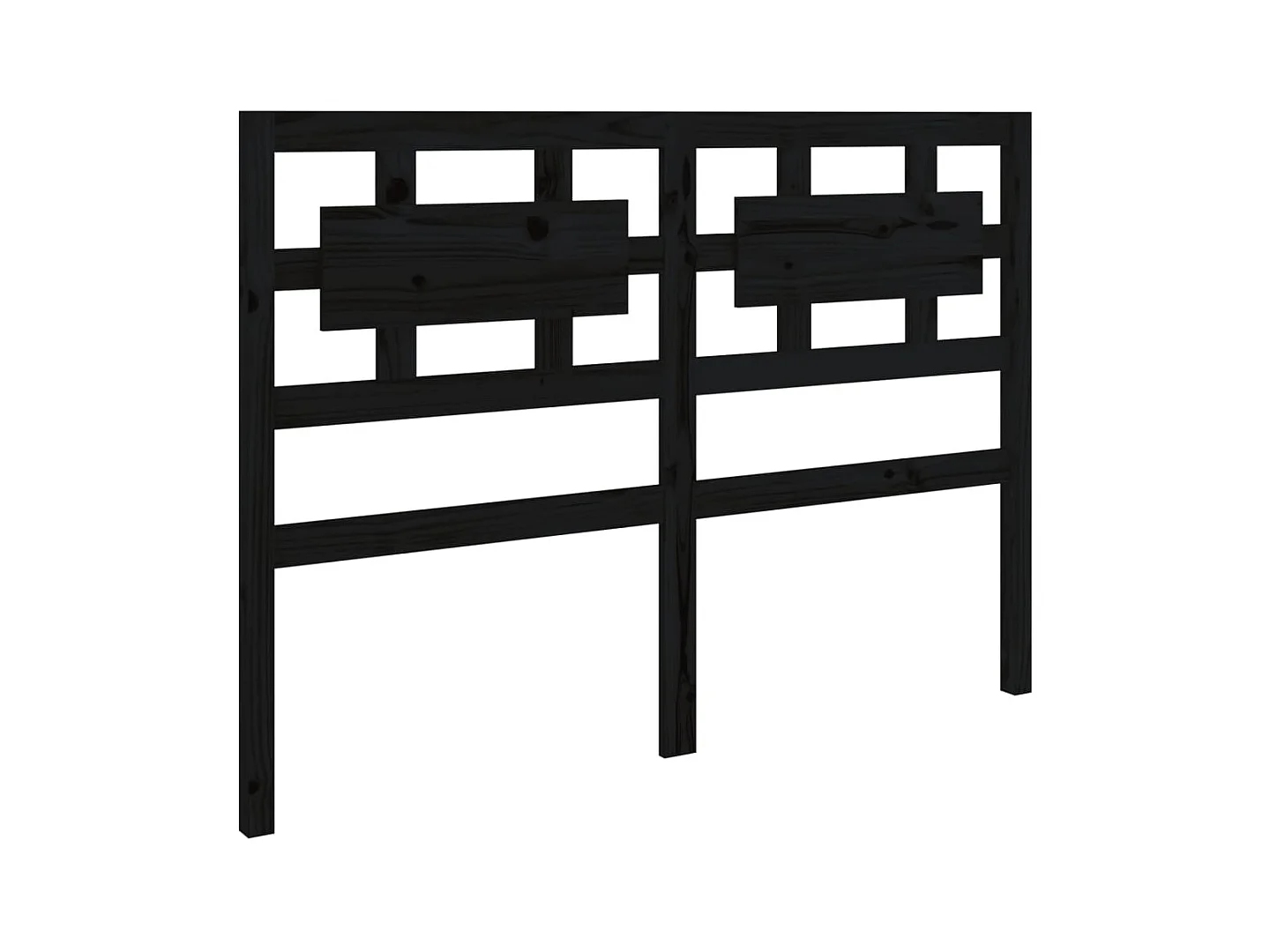 Zwart hoofdbord 205,5x4x100 cm Massief grenenhout