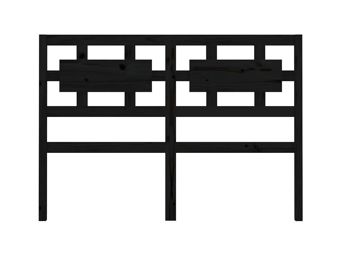 Zwart hoofdbord 205,5x4x100 cm Massief grenenhout