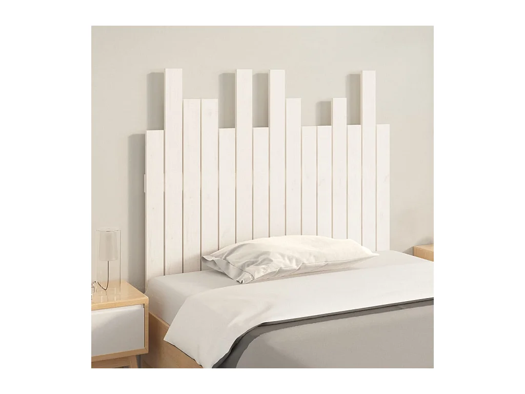 Wandhoofdbord Wit 95,5x3x80 cm Massief grenenhout